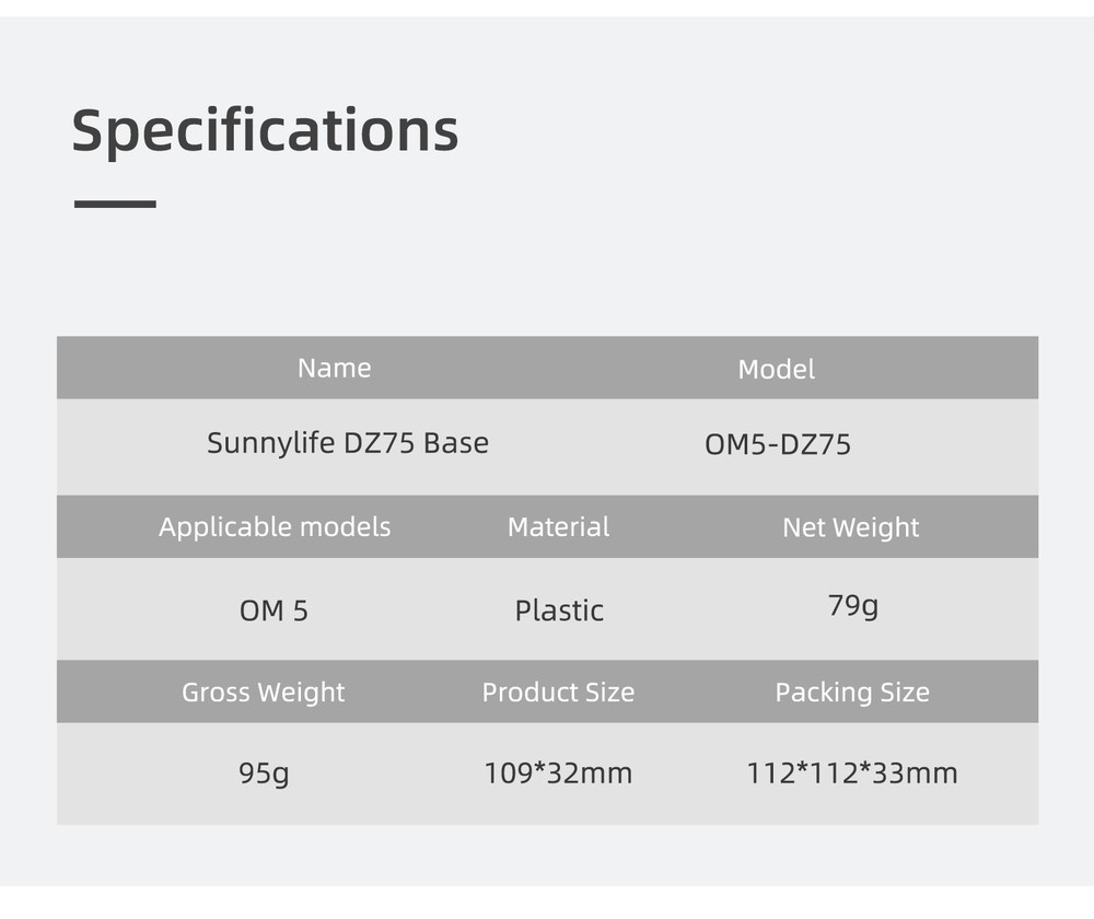 Grey Plastic Portable Gimbal Support Base For DJI OM5 Stabilizer Mobile Phone E