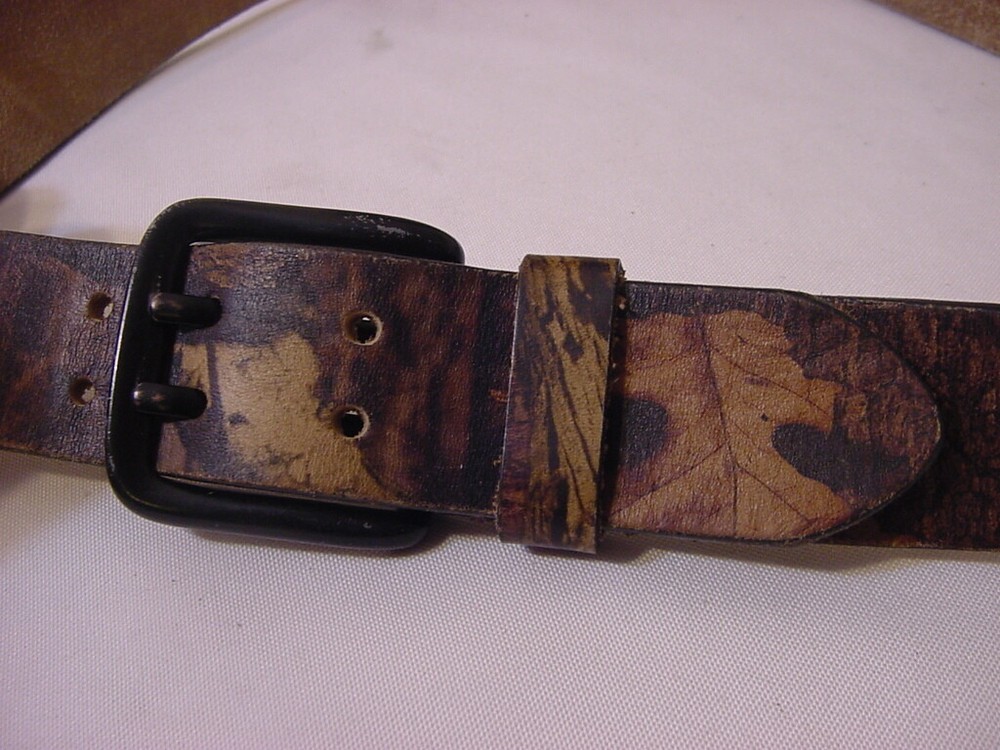 CAMO CAMOUFLAGE LEATHER BELT - 39" LEATHER