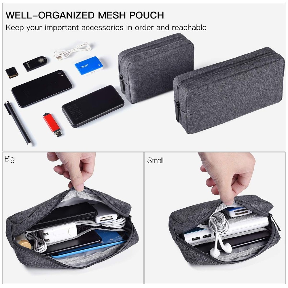 Universal Electronics Accessories Carrying Case 2pcs Big + Small Portable Storag