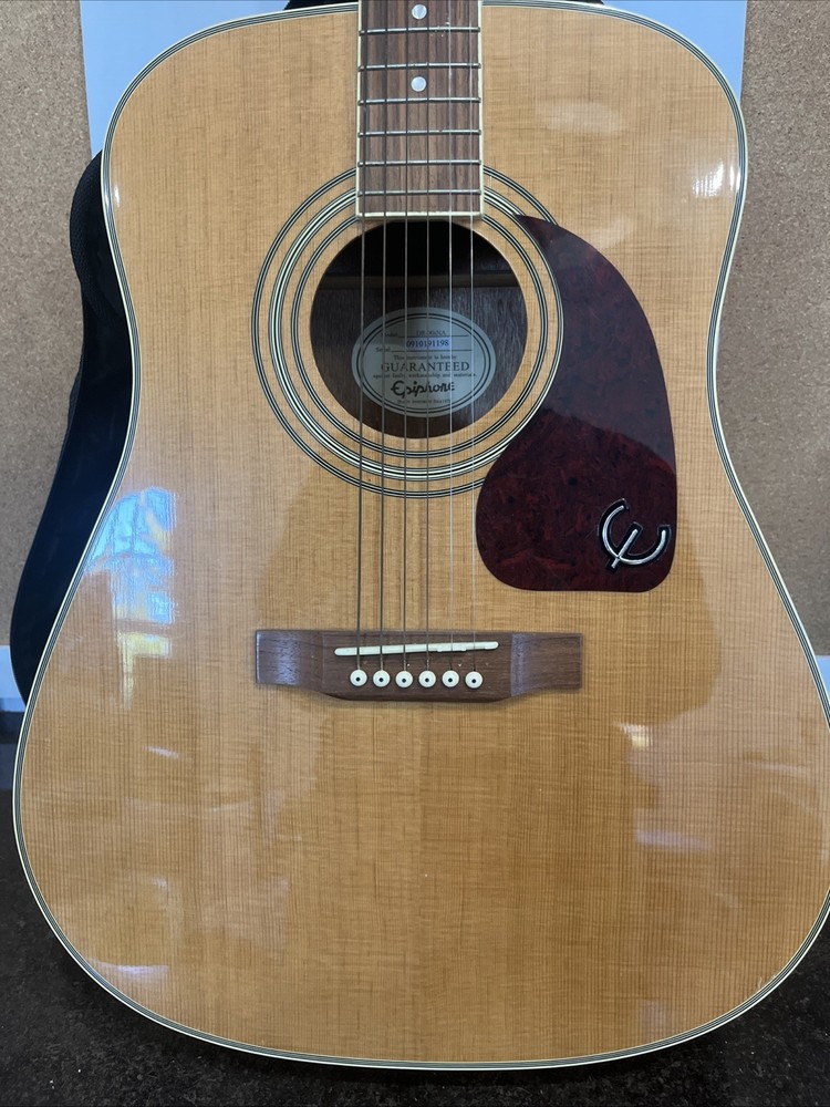 Epiphone DR-90SNA 6 String Acoustic Guitar W/ Soft Case, Strap, Tuner