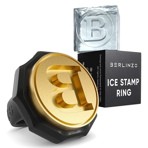 Ice Stamp Ring for Cube & Sphere - Custom Ice Cubes for Whiskey, Letter B