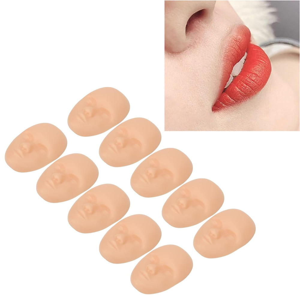10Pcs Training Head Face Practice Fake, Microblading Permanent Makeup Mannequin
