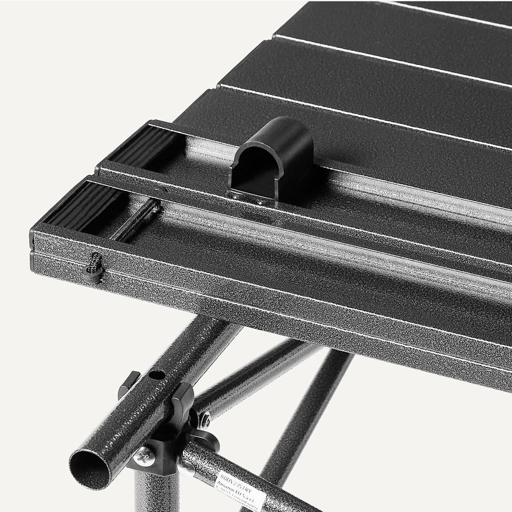 Portable Folding Aluminum Camping Table, Tall, Black