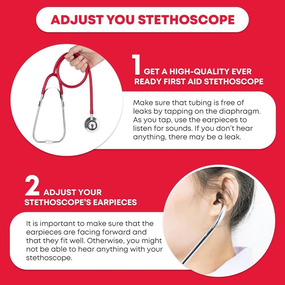 Ever Ready First Aid Dual Head Stethoscope - Red