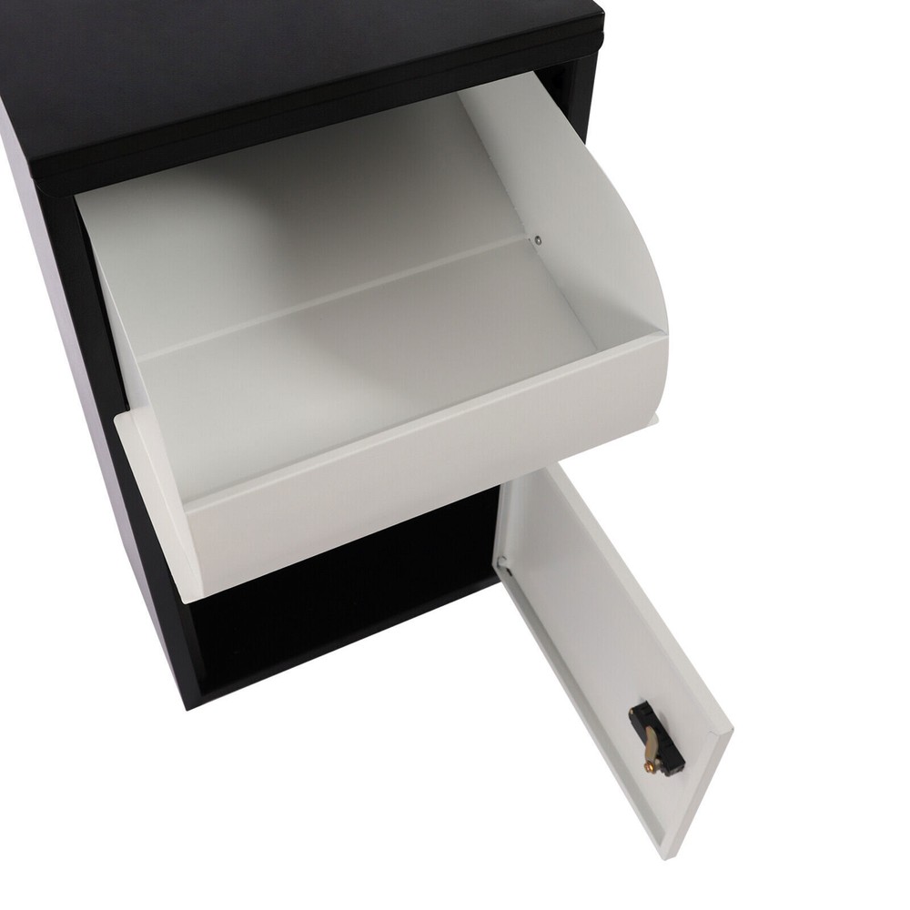 Package Delivery Box Mail Parcel Drop Mailbox Home Container Porch Outdoor Black