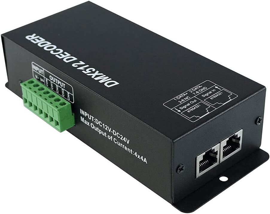 DMX 512 LED Decoder Controller for RGB Tape Strip Light Dimmer Driver