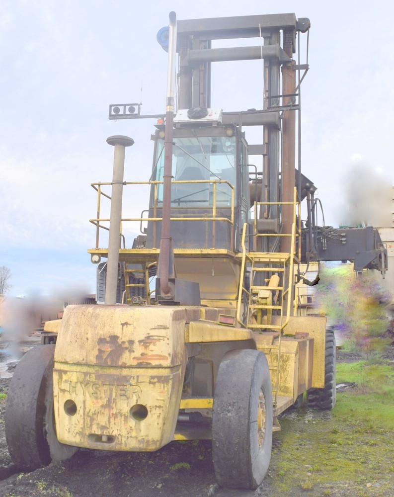 Hyster H 1050 E forklift with, container handler Attachment, Cummins M-11,