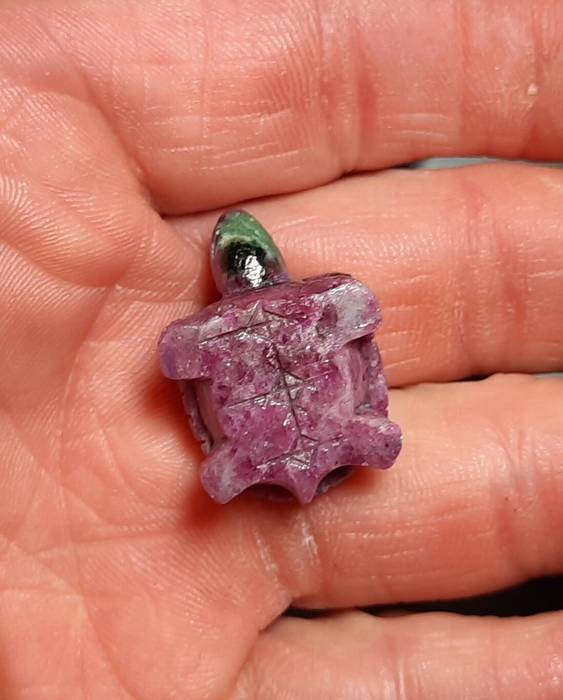 🐢66.45ct Natural Solid Ruby-Zoisite Turtle Gem Carving/Figurine🐢