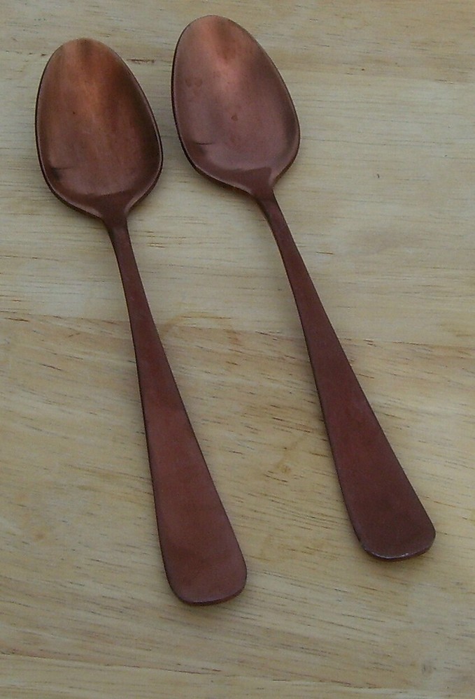2 Teaspoon Spoon Signature Stainless Copper Plate