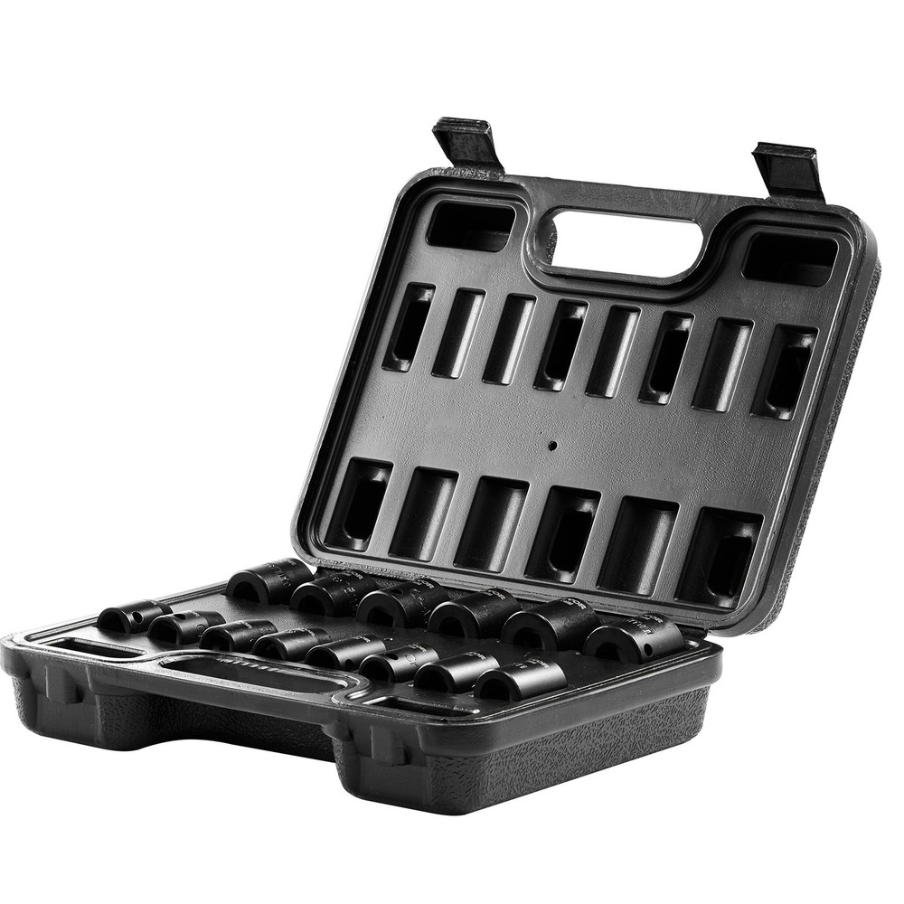 3/8" Drive Impact Socket Set 14 Piece Shallow Socket Set Metric 7-20mm 6 P