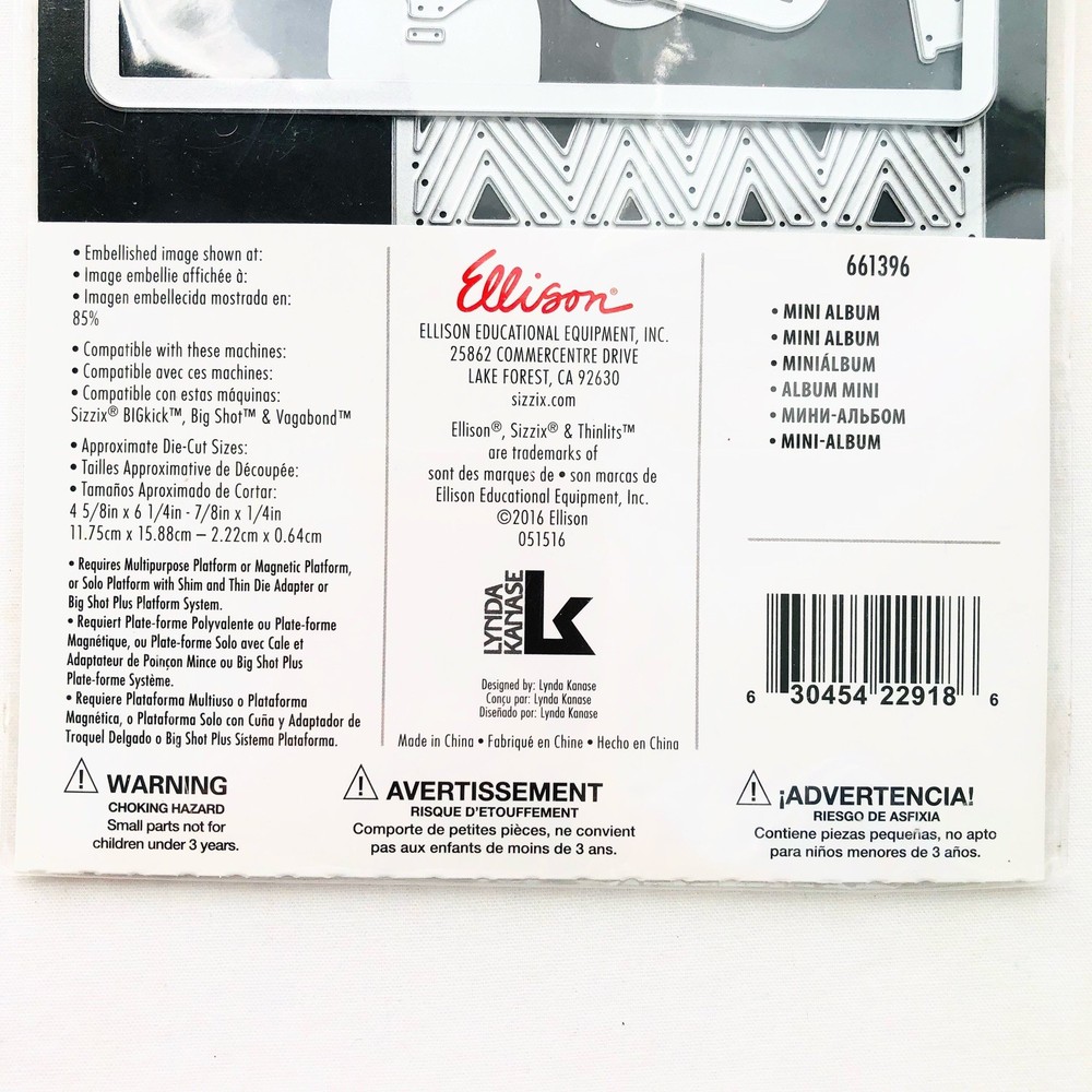 Sizzix Thinlits Art Journal Scrapbook Die Lynda Kanase 661396