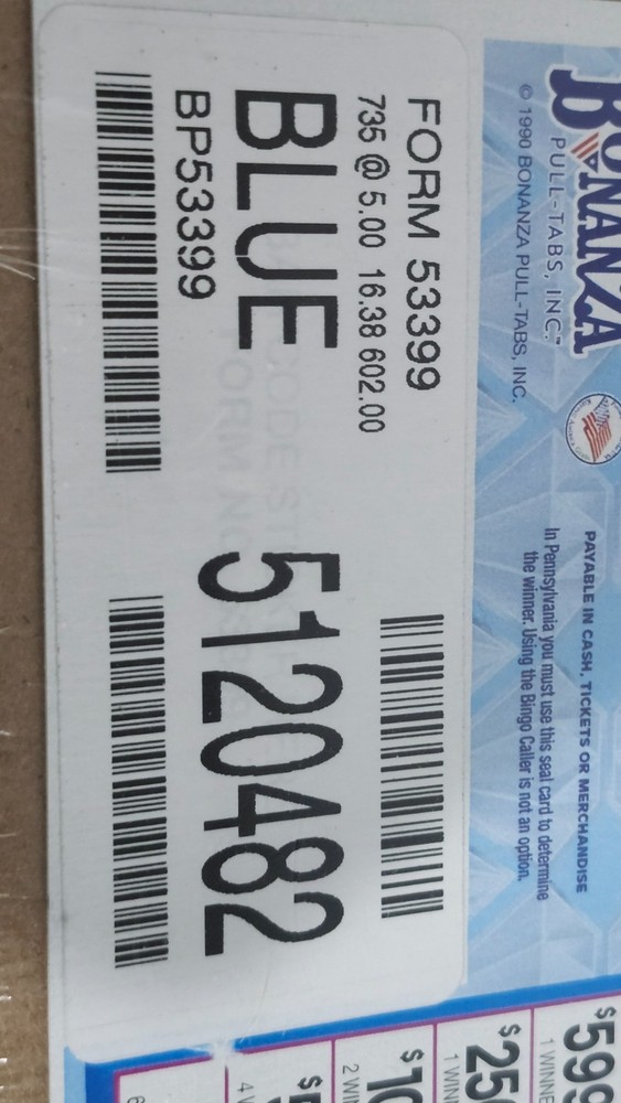 new vintage pull tickets-735 ct. instant tabs
