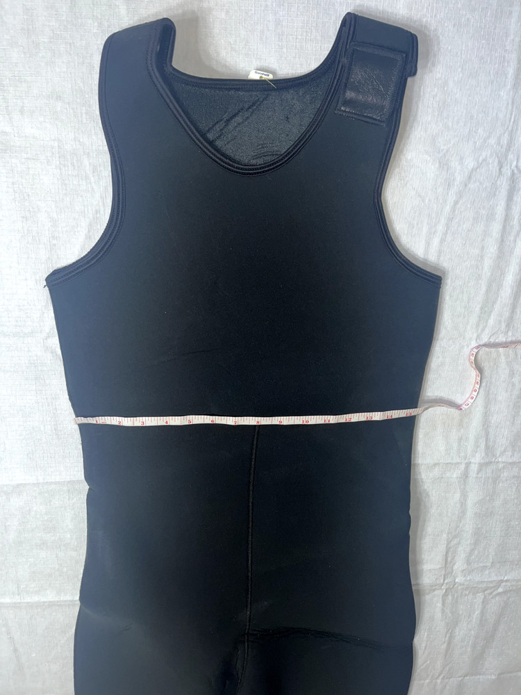 Black Overalls 1 Piece Wetsuit w/Hook & Loop Shoulder Straps & Padded Knees