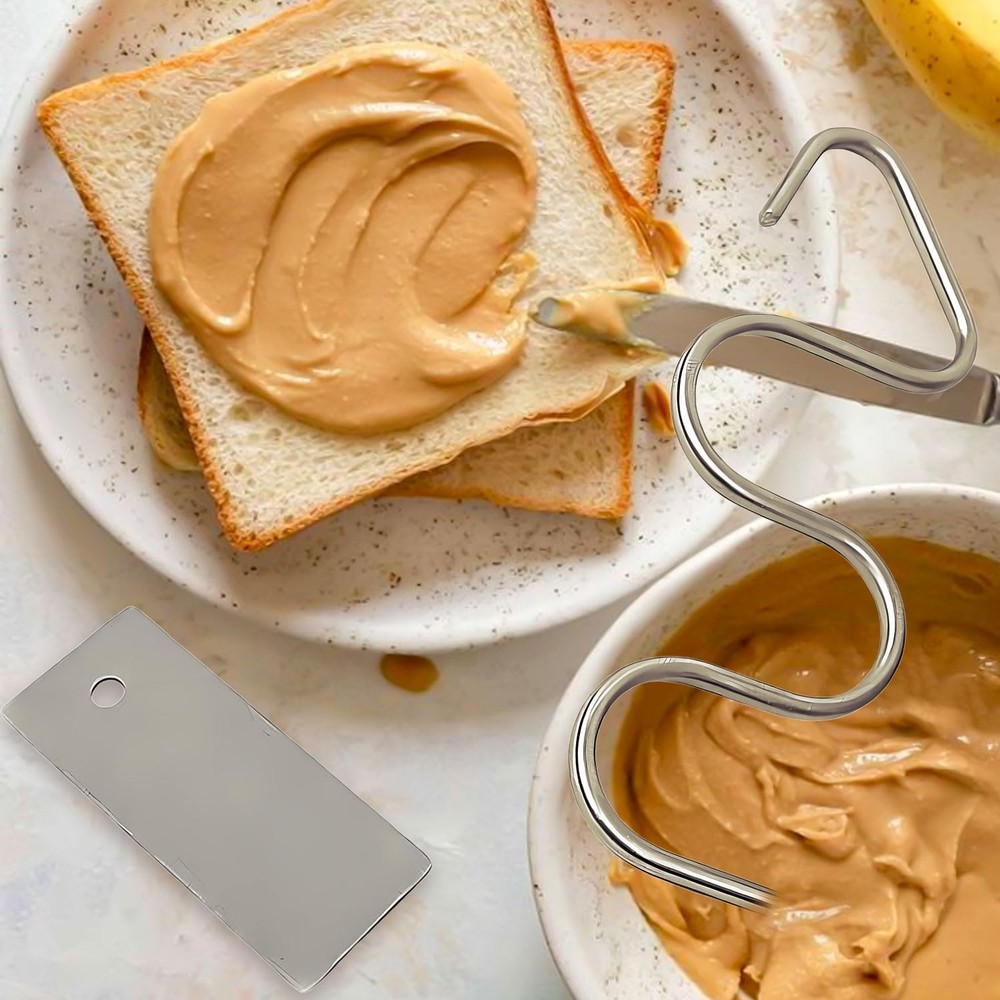 Peanut Butter Stirrer, Stainless Steel medium size, Silver