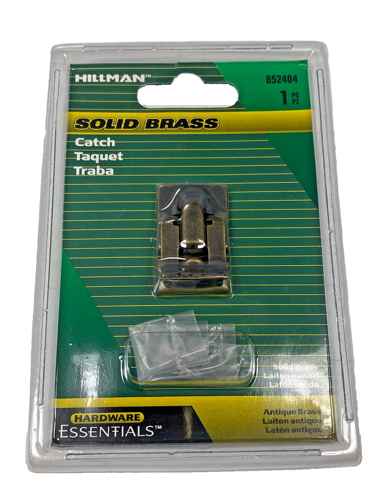 Hillman Solid Brass Catch 852404 Antique Brass Locking Hardware Essentials 1PC