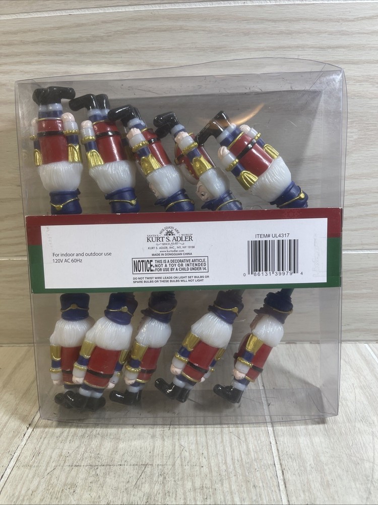 KURT ADLER 10 Nutcracker LIGHTS NOVELTY SET 10 Light Christmas Set