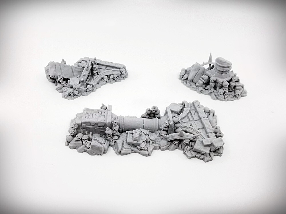 Ruined Columns Grimdark Rubble Pile Bundle(Large)-Tabletop Wargaming RPG terrain