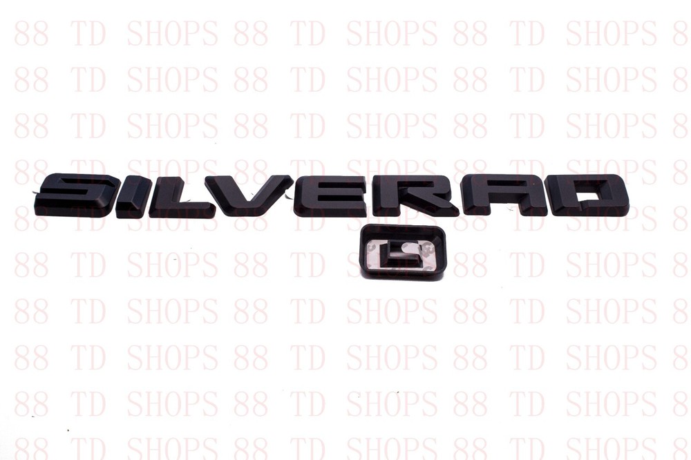 4pcs 2019-2024 Silverado Custom Overlay Emblems Nameplate Badges (Matte Black)