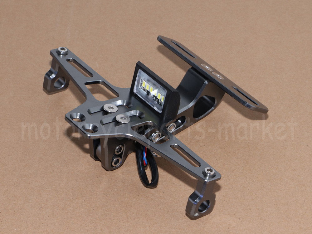 CNC Adjustable Folding License Plate Holder Tail Light Bracket Mount For Yamaha