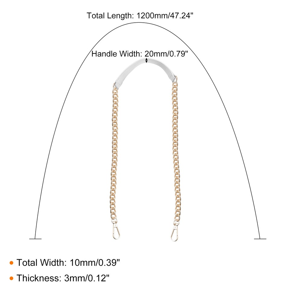 47" Iron Flat Chain Strap Purse Shoulder DIY Replacement(White Gold)