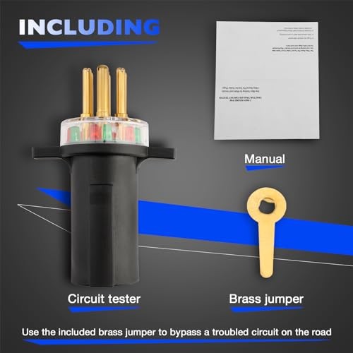 7-Way Round Pin Tractor Trailer Light Tester - One-Man Testing Replace# 7865L