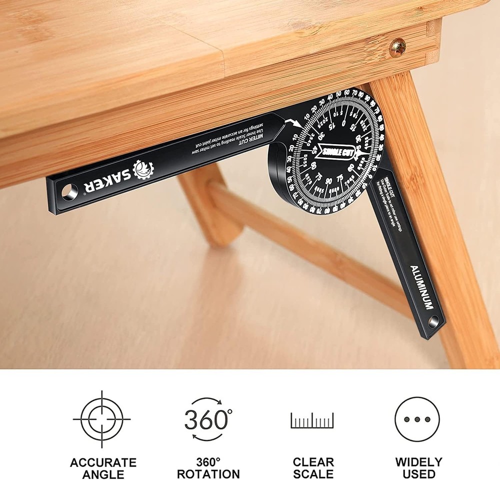 Precision Laser Angle Finder - 7-Inch Miter Protractor for Builders & Plumbers