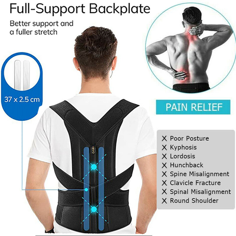 Posture Corrector Improve Thoracic Kyphosis Back Support Brace Prevent Slouching