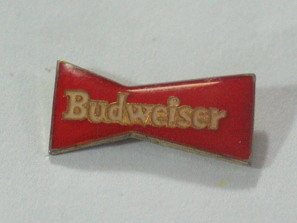 Vintage Budweiser Bowtie Enamel Beer Pin  , (**)(#9)