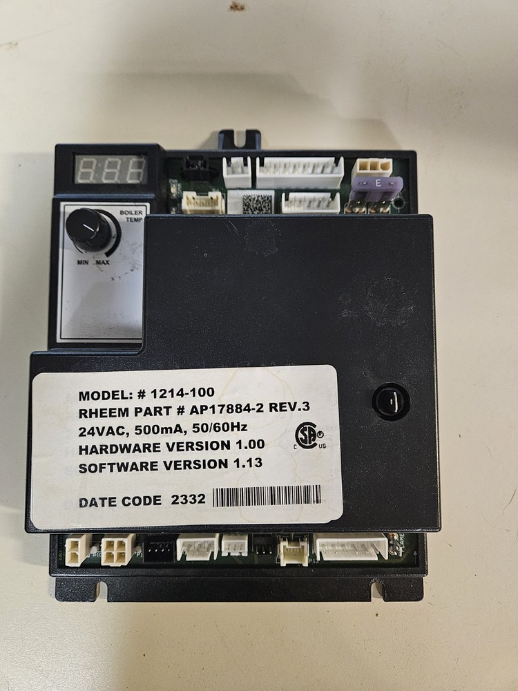 RHEEM TRITON 80 GALLON WATER HEATER TEMPERATURE CONTROL PC BOARD PANEL 1214-100