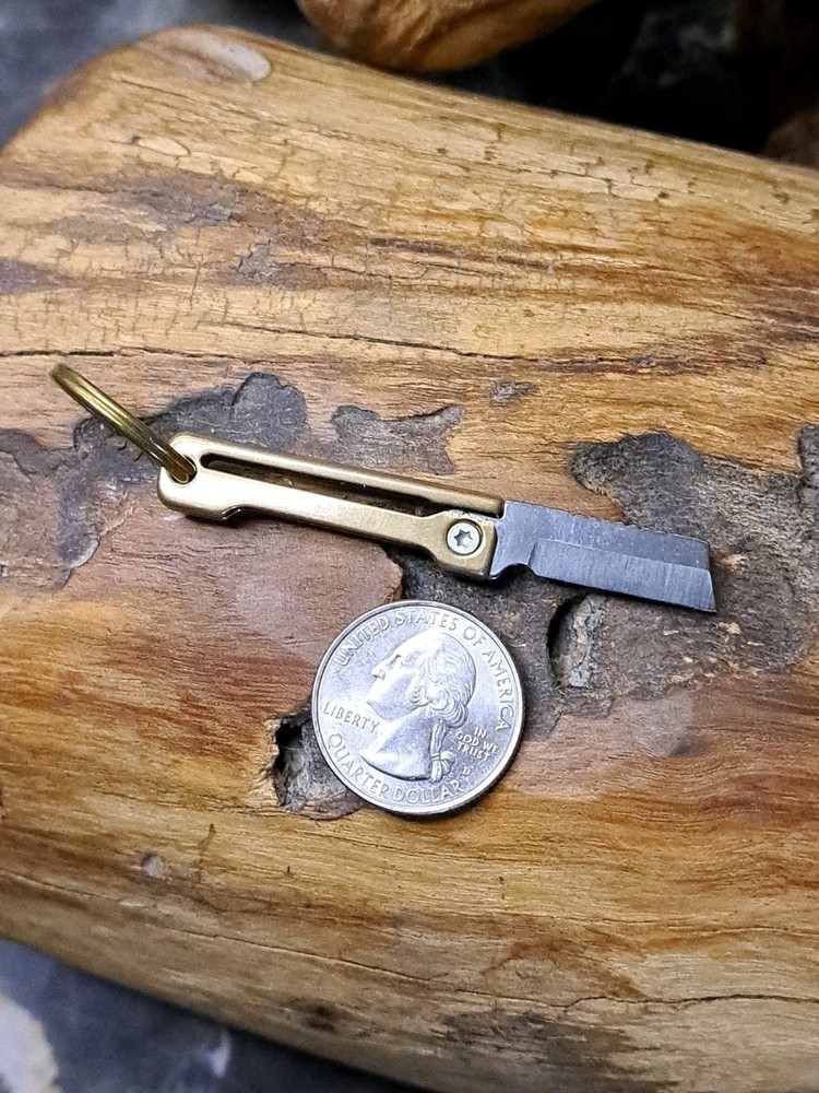 Super Mini Brass Keychain Knife