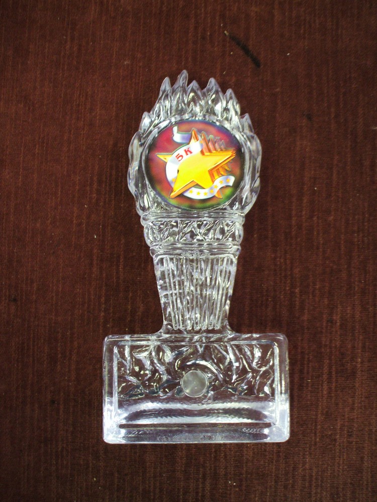 5K run star trophy award clear acrylic full color insert
