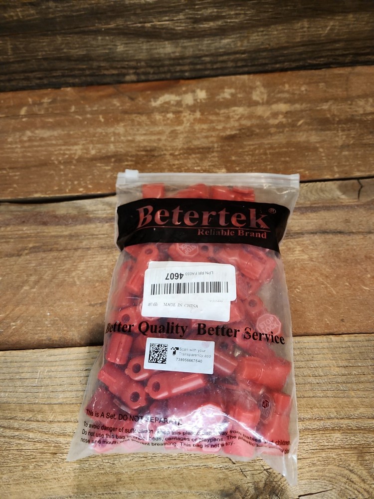 Betertek Peg Hook Locks Stop Lock 50pcs Plastic red Stop Locks Retail peg Ho...