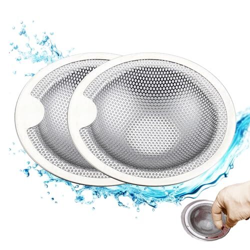 Kitchen Sink Strainer Stainless Steel Anti-Clog Drain Basket Replacement, 2 Pack