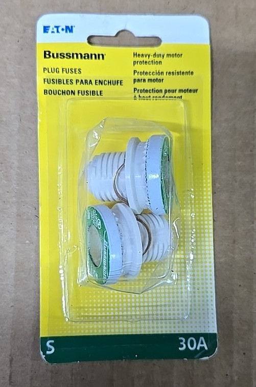 Eaton Bussmann Time Delay Plug Fuses S30 30 Amp (2 Pack)