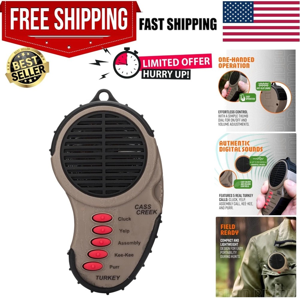 Ergo Call, Handheld Electronic Hunting Call, Compact Design, 5 Authentic Call...