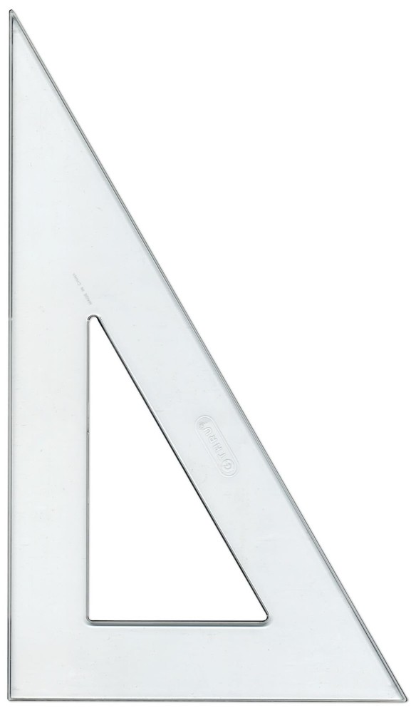 Student Grade Polystyrene Triangle, 30 and 60 Degrees, 12 Inches, Clear