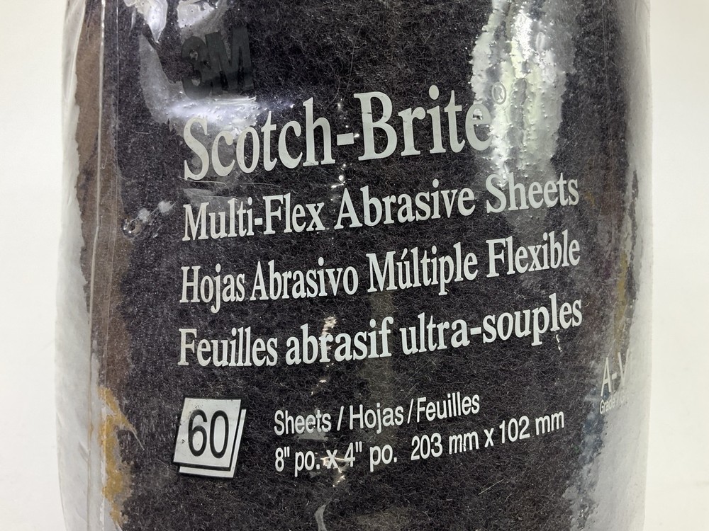 1 Roll / 60 Sheets - 3M 07521 Scotch-Brite Multi-Flex Abrasive Sheet 4" X 8"