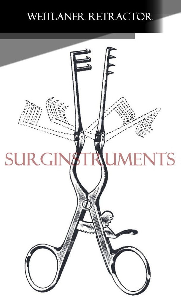 BECKMAN-Weitlaner Retractor 9" 3x4 SHARP Hinged Blade Stainless German Grade