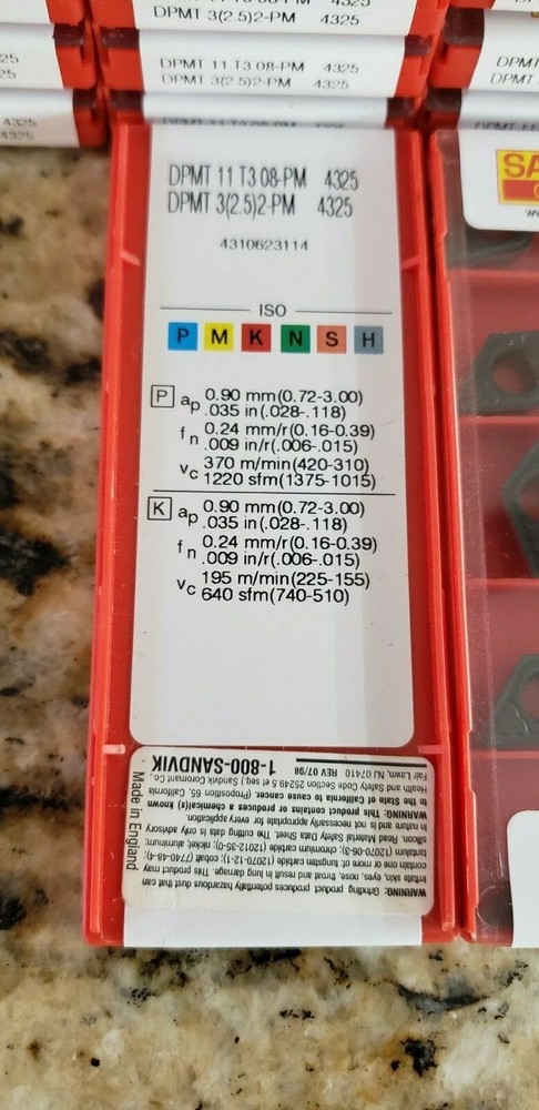 SANDVIK COROMANT DPMT 3(2.5)2-PM 4325 CARBIDE INSERT