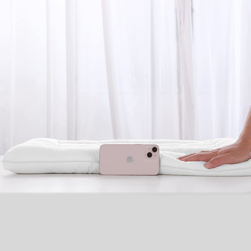 HOMBYS Ultra Thin Flat Pillow for Sleeping, Standard, White