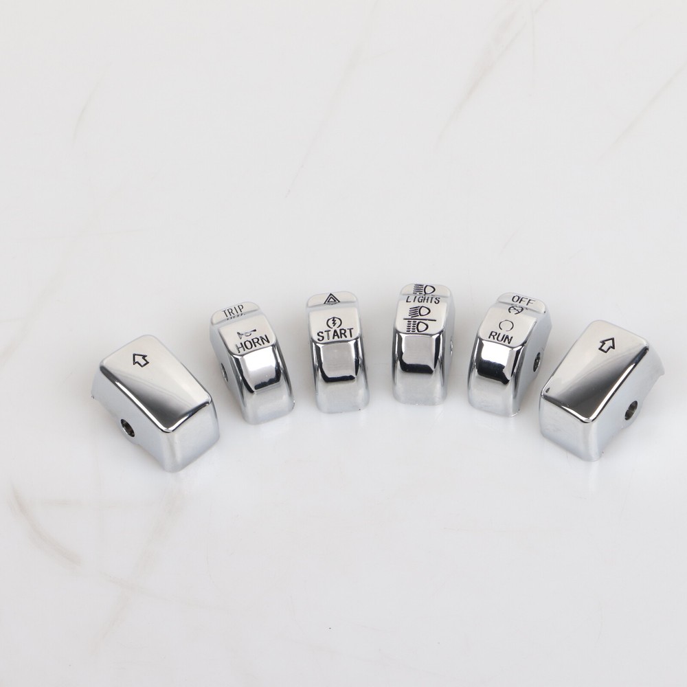 ABS Chrome Hand Control Switch Housing Button Cap For Harley Dyna Sportster 883