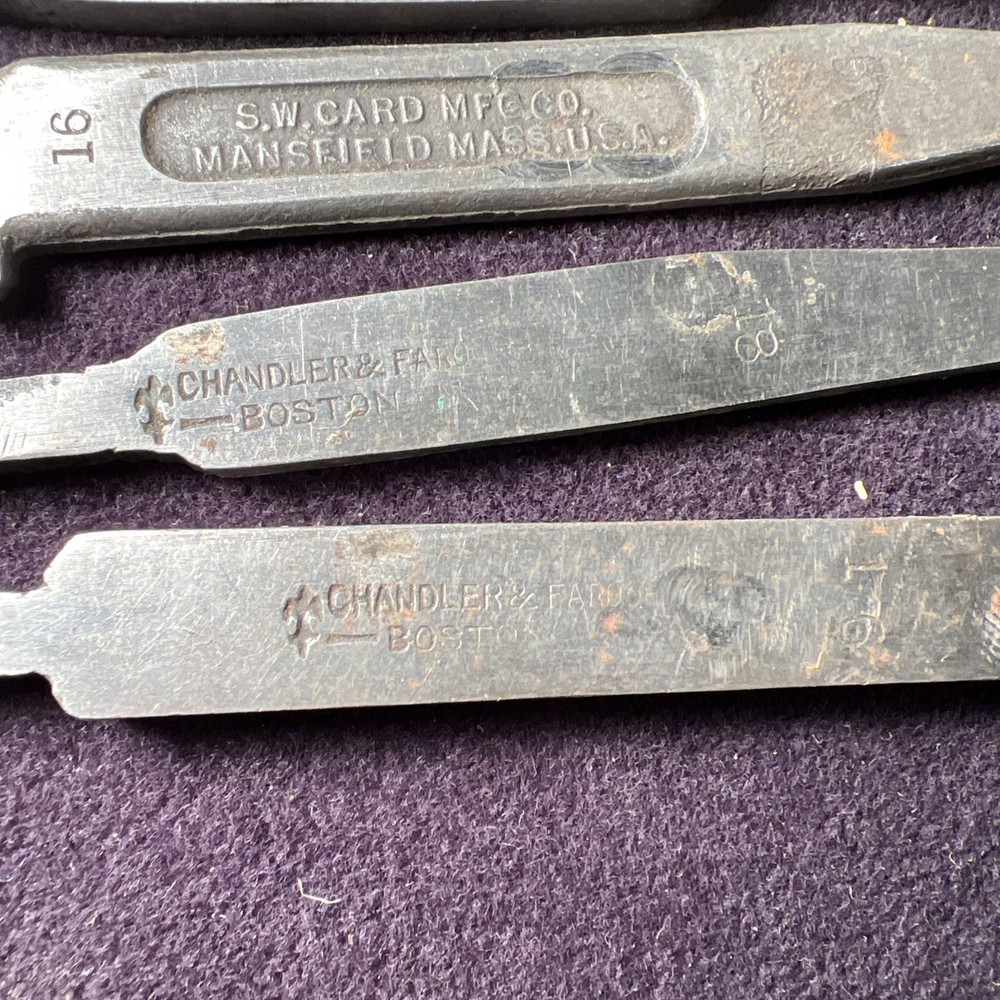 7 Vintage Chandler and Farquhar Machinist threading tools plus one