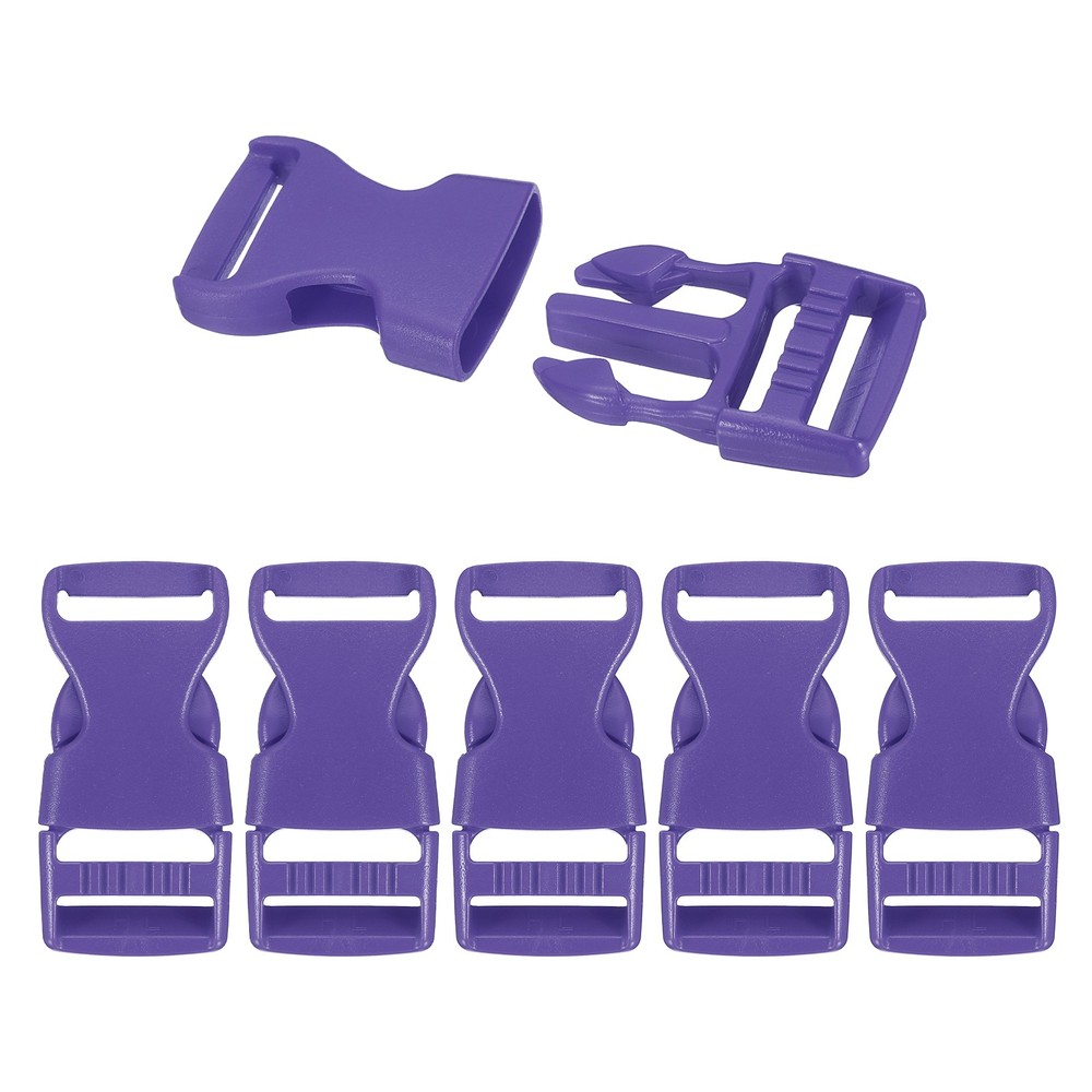 6 Pack Quick Side Release Buckle, 1" Plastic Buckle Clip, Purple