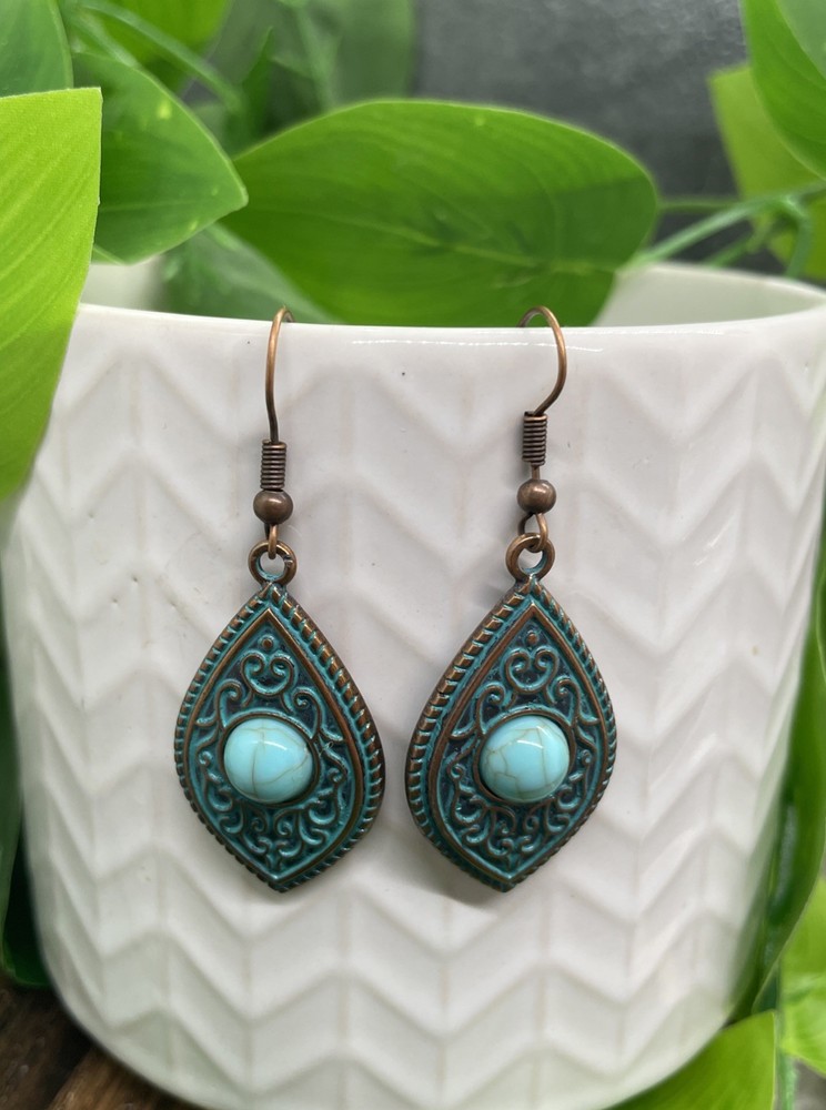 2” Earring Set Bronze-tone Boho  Dangle Drop New Free Ship B7155