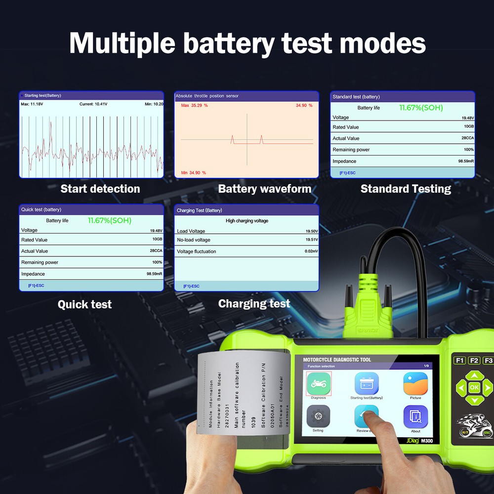 M300 Jdiag Scanner OBD2 Motorcycle All System Diagnostic Fault Code Reader US