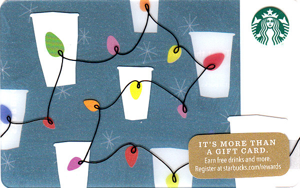 HTF Starbucks "Holiday String Lights" Gift Card Never Swiped NO $ VALUE