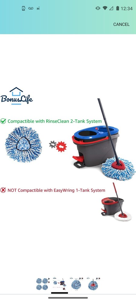 Spin Mop Microfiber Replacement Head 4 Pack Blue
