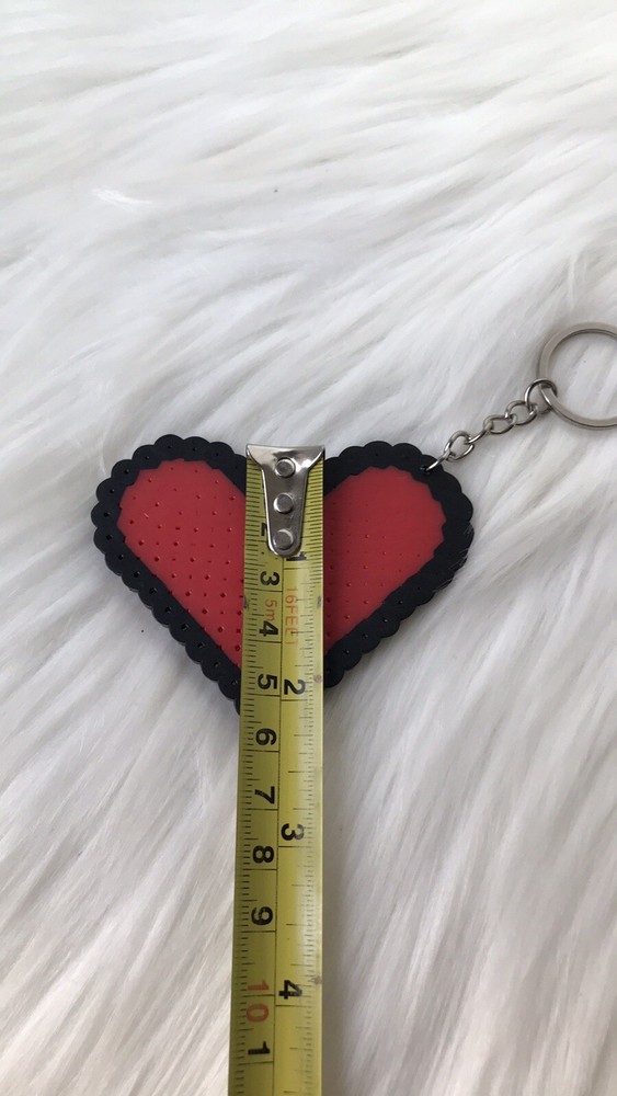 heart red handmade keychain perle beads