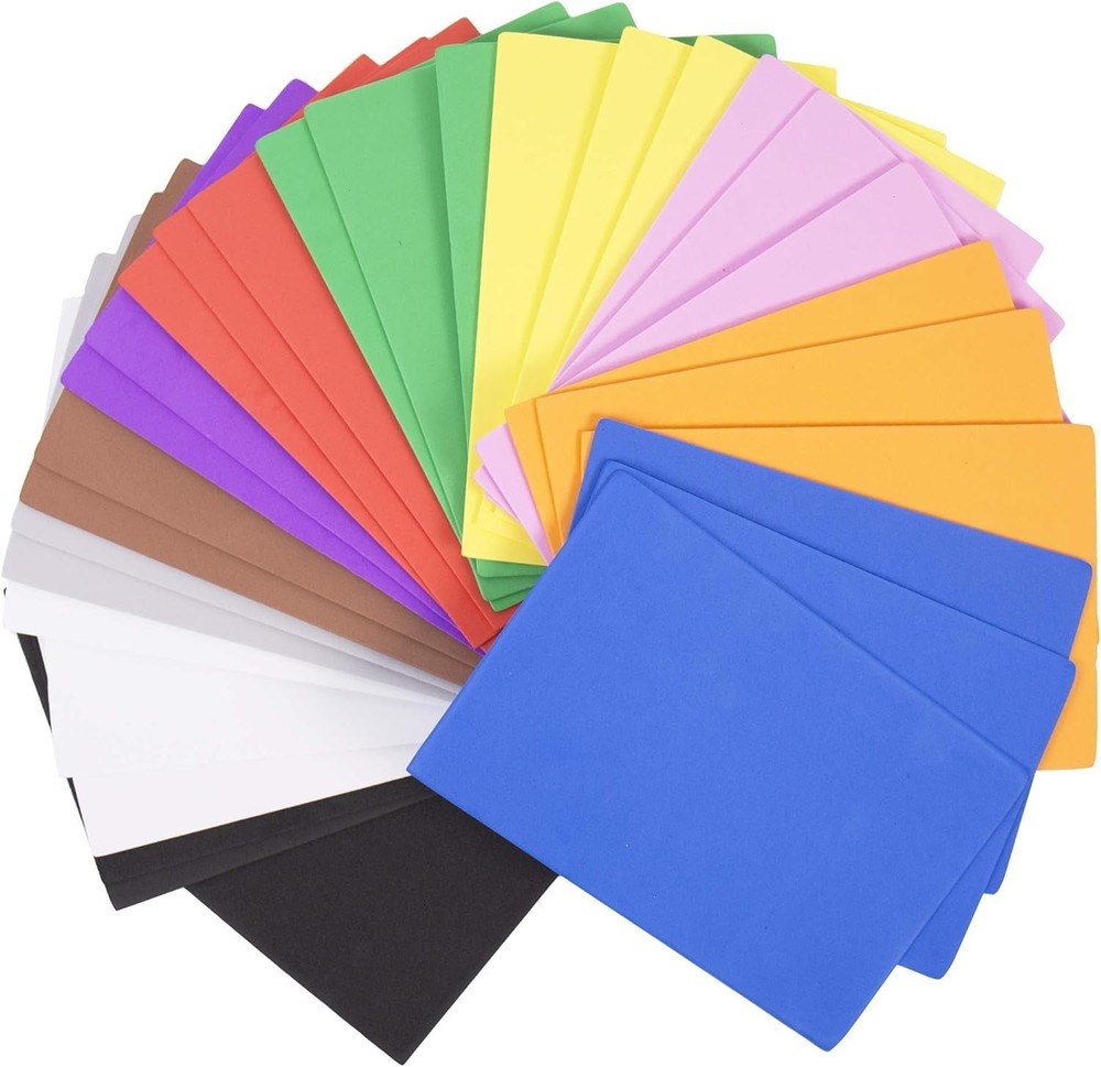 Diamond Pattern Rainbow Foam Sheets 5.5x8.5 - 30 Count Arts & Crafts Kit