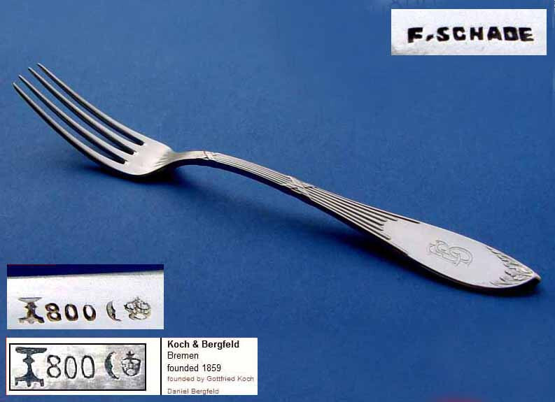 Empire Set, Spoon + Fork + Teaspoon, KOCH & BERGFELD, 800 Silver B632
